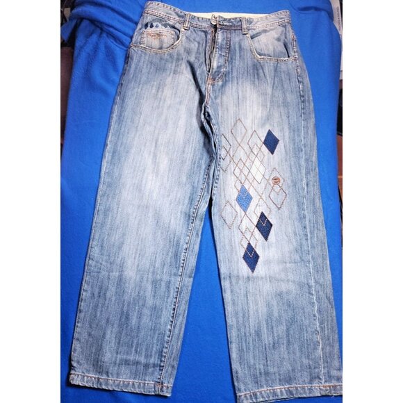 Pepe Jean London Vintage Baggy Denim Jeans Pants Men's Size 38 Embroidery - Picture 1 of 16